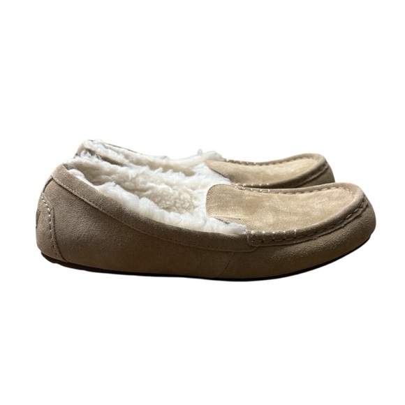 KOOLABURRA by UGG Lezly Sherpa Suede Moccasin Slippers in Tan Size 9 - Picture 1 of 7
